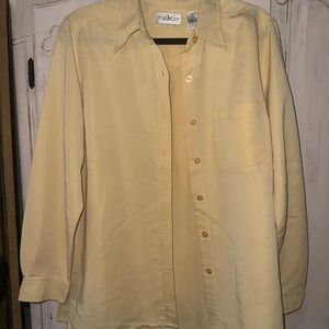 Villager Tan Casual Button Down Shirt with Textured Fabric